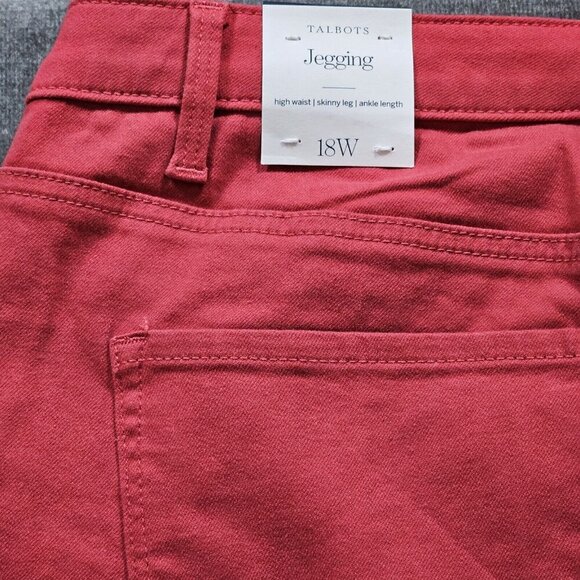 Talbots Jeggings Womens 18W Berry Pink Ankle Length Slimming High Rise Stretch - Picture 15 of 16